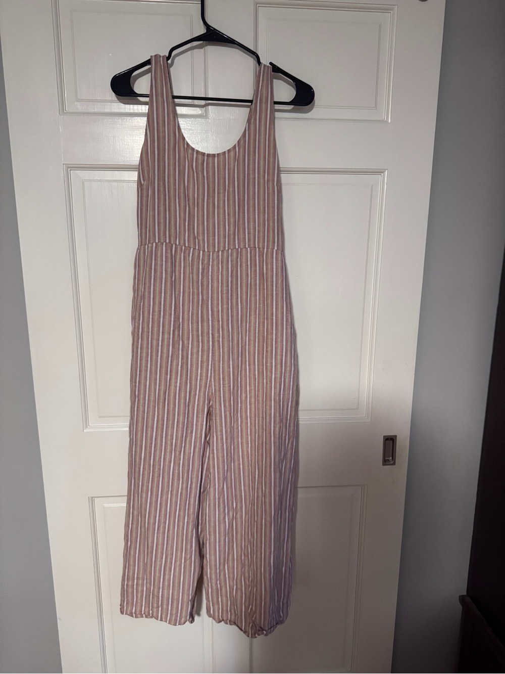 Patagonia Pink and White Striped Wide-Leg Jumpsuit